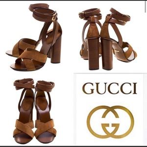 Gucci strappy block heels size 8.5